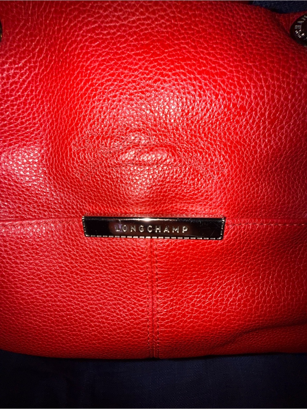 Longchamp Le Foulonne Red Leather Tote with Dual Handles and Shoulder Strap - Picture 2 of 16